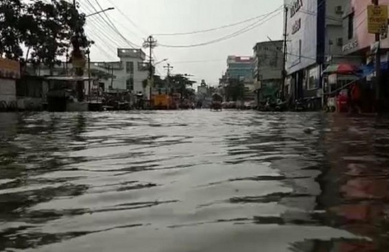 Heavy Water-Logging in Agartala Disrupts public movements Heavy Water-Logging in Agartala Disrupts public movements